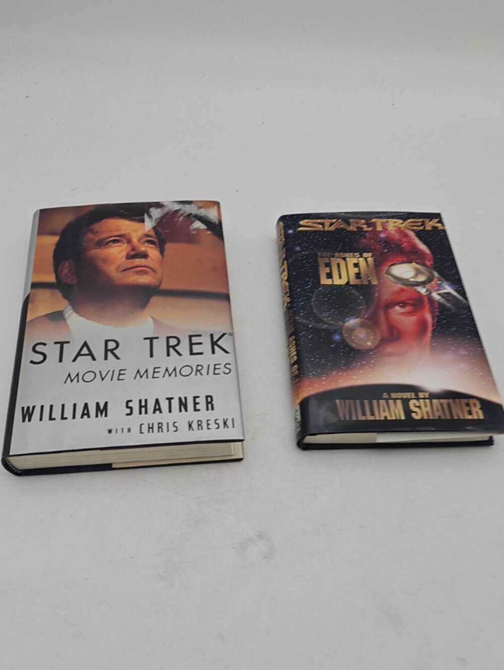 Star Trek Book Lot Hardcover 2-Pack Ashes of Eden & Movie Memories Shatner Great